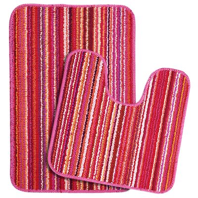 Saral Home Microfiber Bathmat with Contour Set -(Pink, 40X60 CM)