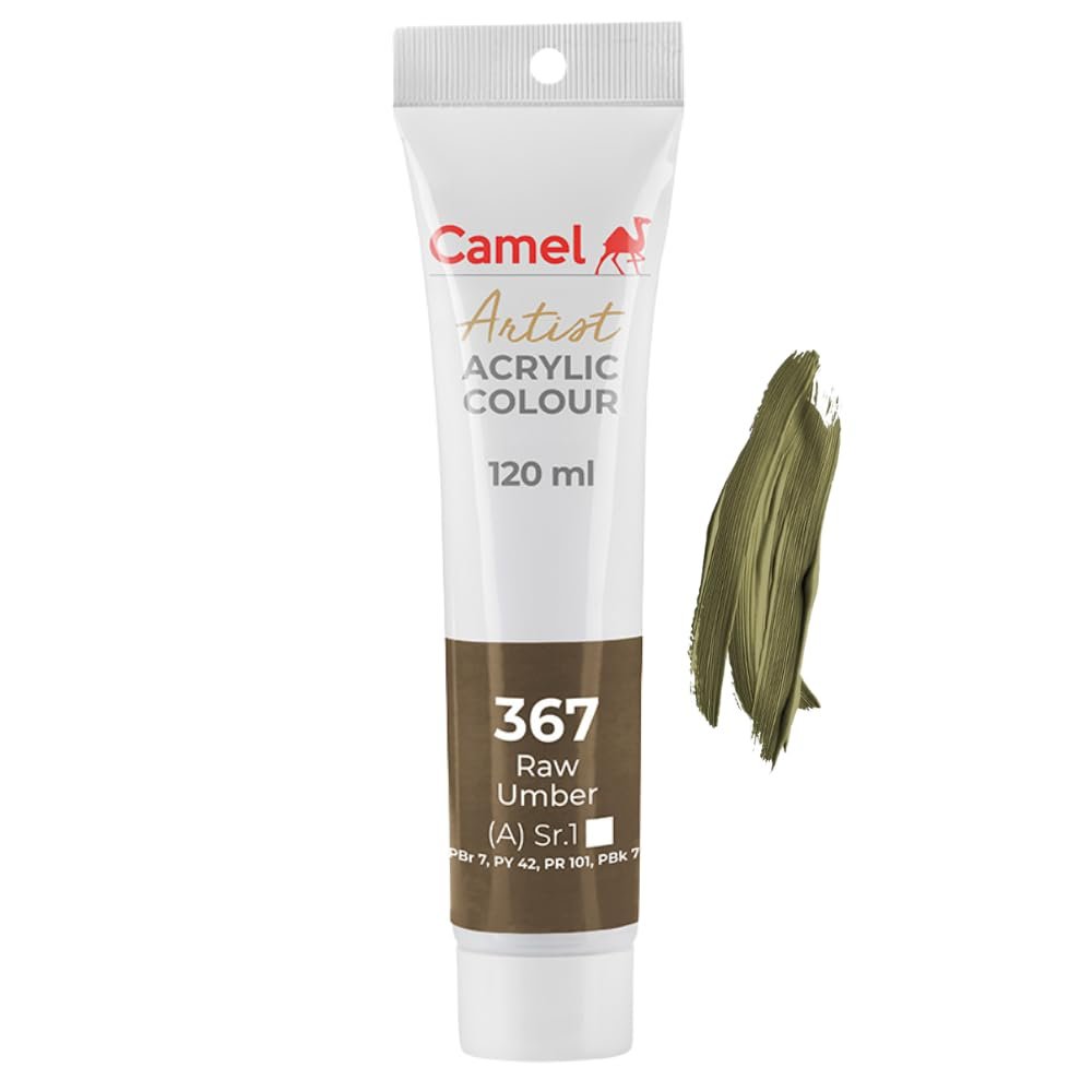 Camlin Kokuyo Artist Acrylic Colour Tubes 120ml Raw Umber 367