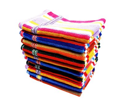 Space Fly Cotton Striped Hand Towels High Absrobent for Kitchen and Wash Basin (Set of 10), 13 inch X 20 inch (Multi Color)