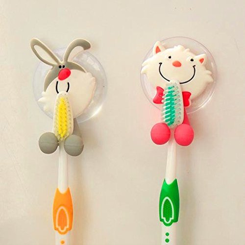 Toothbrush Holder Cartoon Sucker Toothbrush Holder Super Cute Wall Suction Hook/Sucker Hook Bathroom Set Accessories