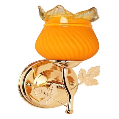 Somil Modern Design Colorful Golden Metal Wall Lamp with Hand Decorated Glass Shade