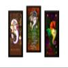 SAF paintings Set of 3 Ganesha UV Coated Home Decorative Gift Item Framed Painting 17 inch X 24 inch SANF1000015 view 1