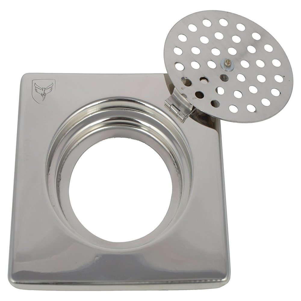 SHRUTI Stainless Steel Drain Cover (6 cm x 6 cm x 2 cm, Metallic, 1783)