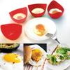 KARP Silicone Egg Poacher Cups, Non-Stick BPA-free Easy to Use & Clean Easy to Use & Clean Dishwasher Safe Egg Boiler Mold For Microwave Air Fryer Stovetop Egg Cooking Soft Boiled Eggs (Red) view 1
