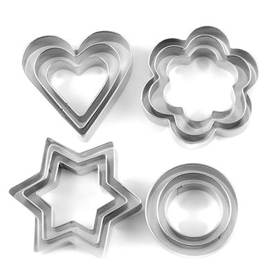 SYGA 12 Pieces Cookie Cutter Stainless Steel Cookie Cutter with Different Shape