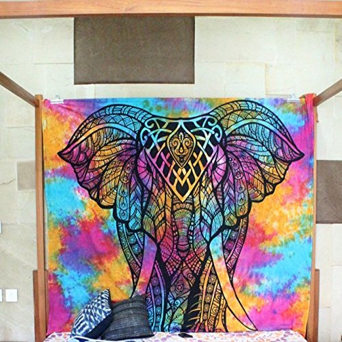 FUN FABRICS 01 (85 X 90 Inches Queen Size) MANDALA TAPESTRY WALL HANGING TAPESTRIES BEDSPREAD BEDSHEET BEDCOVER