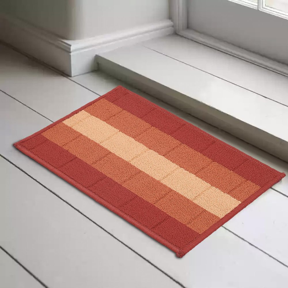 Status Contract Anti Slip Front Door Mat|(38x58cm) Living Room Rug for Entrance Door|Polypropylene Floor Mats for Home|Essential Small Rugs for Office, Bedroom & Kitchen|Orange | Set of 1