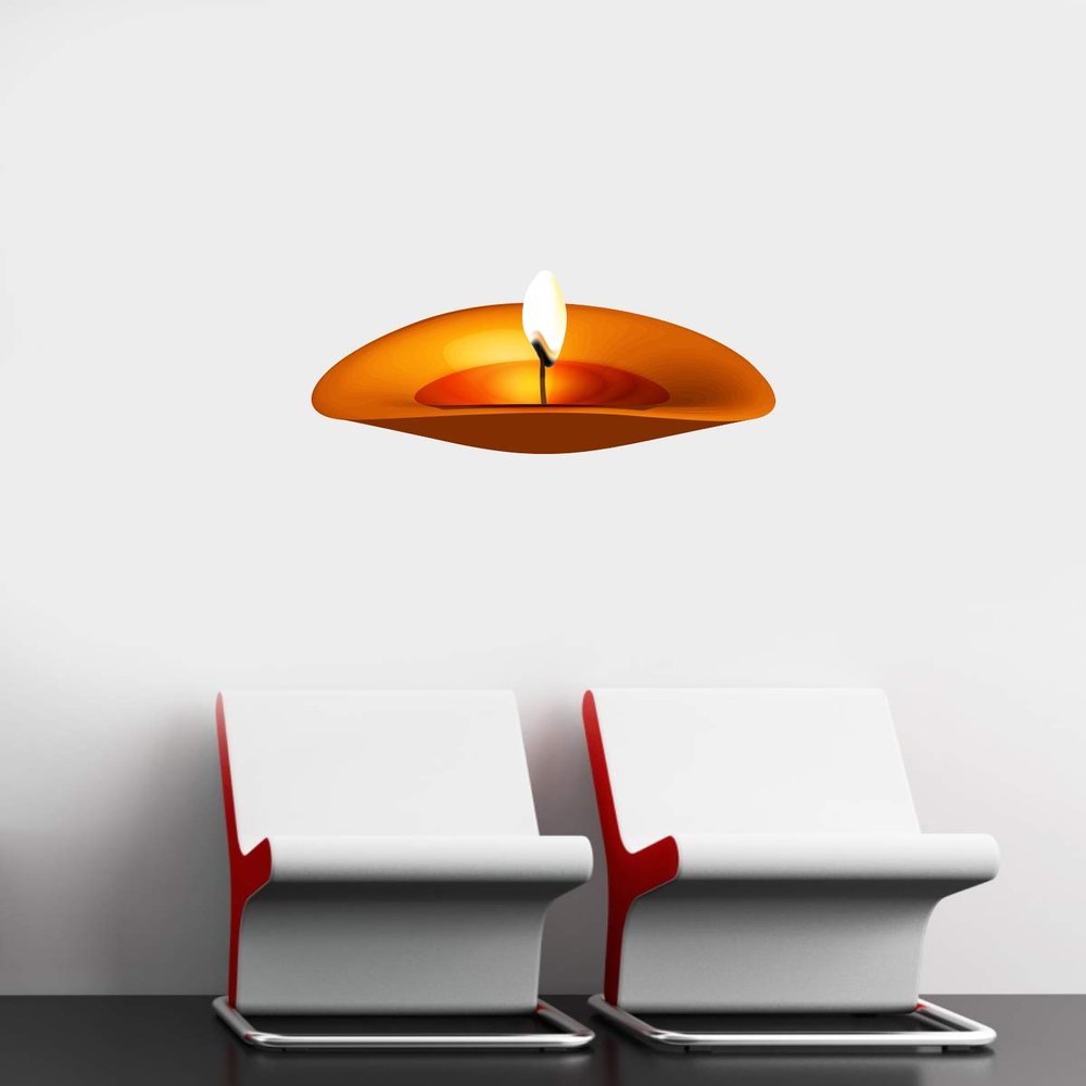 Decor Villa PNG Clipart Picture one Diwali Candle Deepak Wall Sticker (24 * 24) Inch