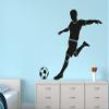 Decor Villa PVC Vinyl Football Player Wall Sticker Decal for Kids Room Bedroom Hall, Size - 58 CM X 63 CM, Black view 1