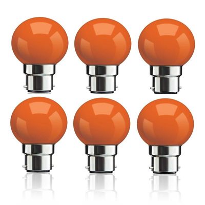 SYSKA SSK-PAG-0.5W Base B22 0.5-Watt LED Bulb (Pack of 6) (Orange)