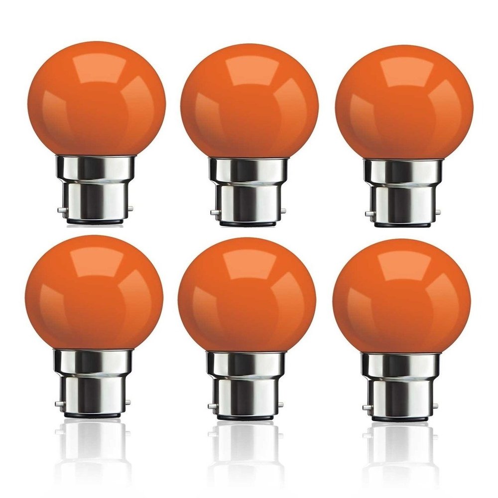 SYSKA SSK-PAG-0.5W Base B22 0.5-Watt LED Bulb (Pack of 6) (Orange)