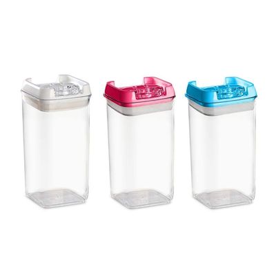 Power Plus MULTIPURPOSE AIR-TIGHT CONTAINERS Plastic Container With Easy Lock Lid - 550 ml, 3 Pieces, Multicolored