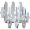 Wall1ders 14 Hexagon Silver (Each Hexagon Size 12 x 10 cm) Acrylic Mirror Wall Decor Sticker, view 1