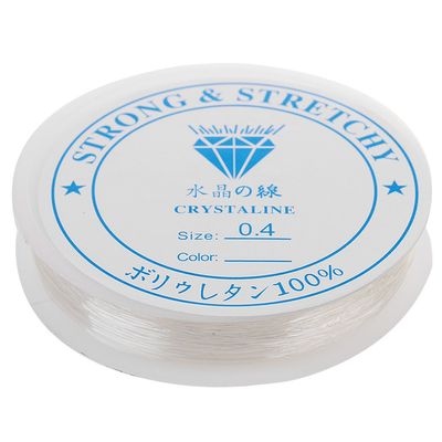 NavaHome Basics 10m Stretchy Elastic Cord Clear Round for Beading Necklaces Bracelet Spool - Clear, 0.4mm