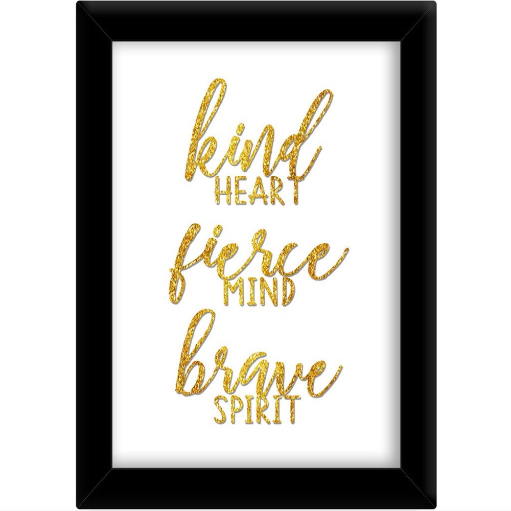 TIED RIBBONS TiedRibbons Kind Heart Fierce Mind Framed Poster(13.6 Inch X 10.2 Inch)
