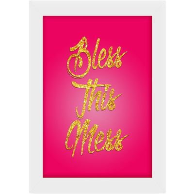 TIED RIBBONS TiedRibbons Bless The Mess Framed Poster(13.6 Inch X 10.2 Inch)