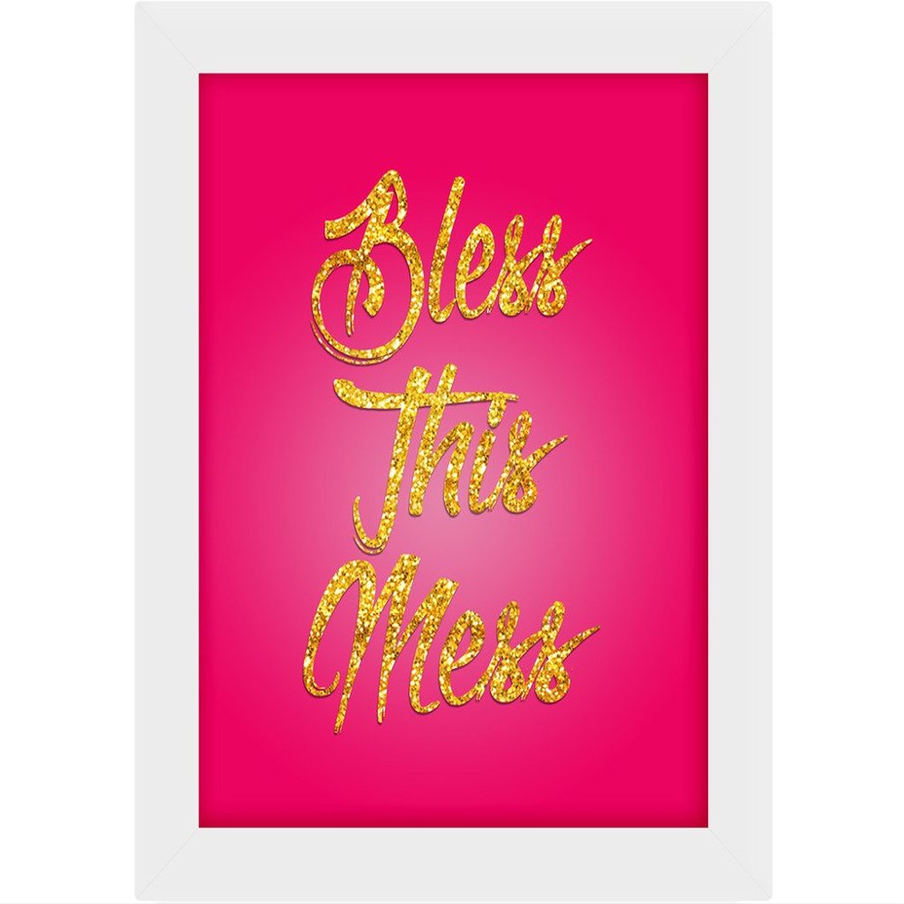 TIED RIBBONS TiedRibbons Bless The Mess Framed Poster(13.6 Inch X 10.2 Inch)