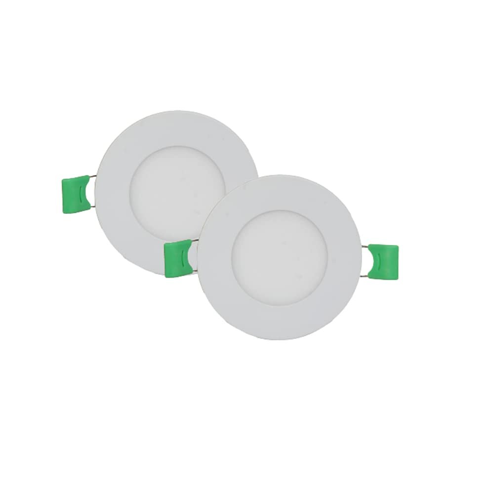 DMAK Plastic 3 Watt Ultra Slim Round Shaped Panel Light Led Energy Saving, Wonderful Antique-Look Concealed (Pop) Panel Light With Adapter Set 02 Panel Lights For Ceiling
