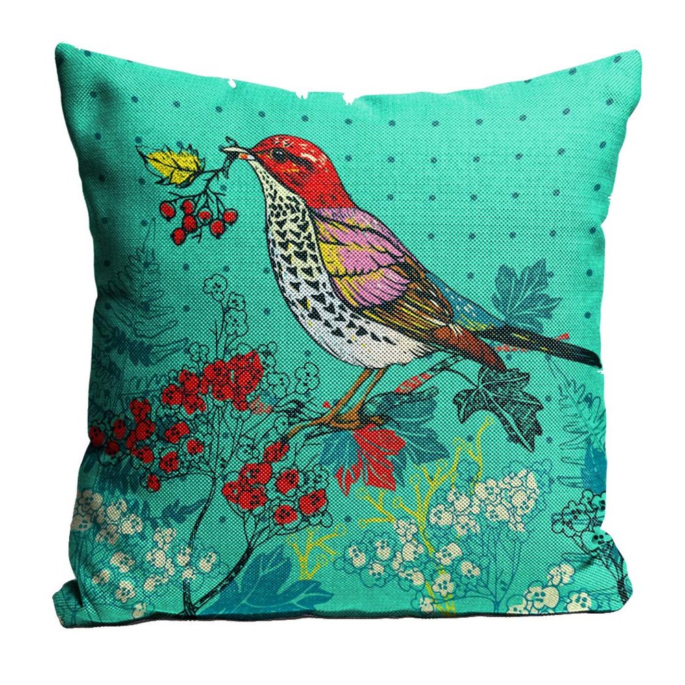 sleep nature's Jute Fabric Printed Throw/Pillow, Cushion Covers for Living/Bed Room - Multicolour, 24 X 24 Inch
