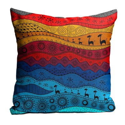 sleep nature's Jute Fabric Printed Throw/Pillow, Cushion Covers for Living/Bed Room - Multicolour, 24 X 24 Inch