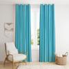 FRESH FROM LOOM Plain Curtains for Door 9 Feet Long | Curtain for Big Window | Yarn Weaved Parda | Modern Parde for Living Room Bedroom | Screens with Eyelet Ring | Hypoallergenic (Aqua, 1pc only) view 1