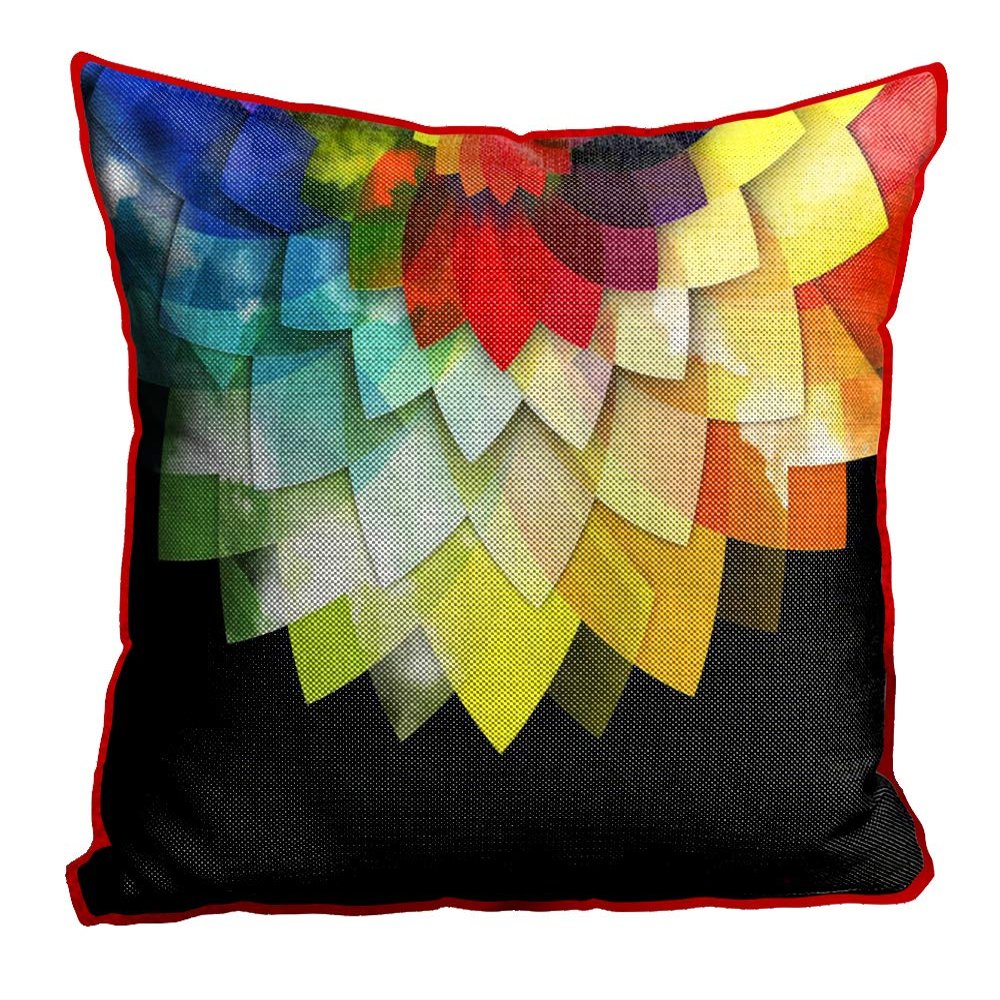 Kesar Enterprises Velvet Cushion Cover - 24"x24", Multicolour
