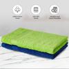 Amazon Brand - Solimo 100% Cotton 2 Piece Hand Towel Set, 500 GSM (Iris Blue and Spring Green) view 2