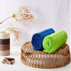 Amazon Brand - Solimo 100% Cotton 2 Piece Hand Towel Set, 500 GSM (Iris Blue and Spring Green) view 3
