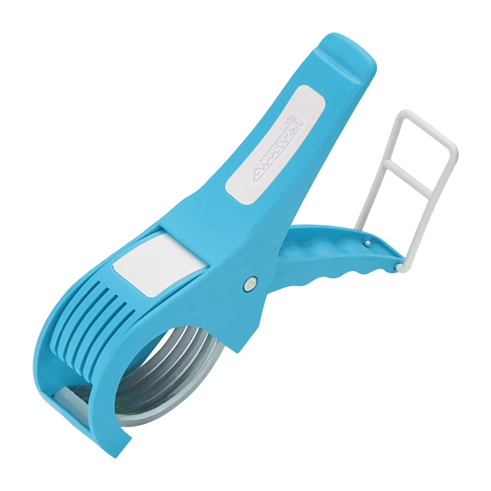 Amiraj Plastic Vegetable Cutter, White/Blue, Standard (Veg Cutter - Blue)