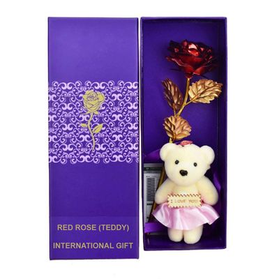 INTERNATIONAL GIFT Red Rose and Love Stand and Carry Bag (Red)