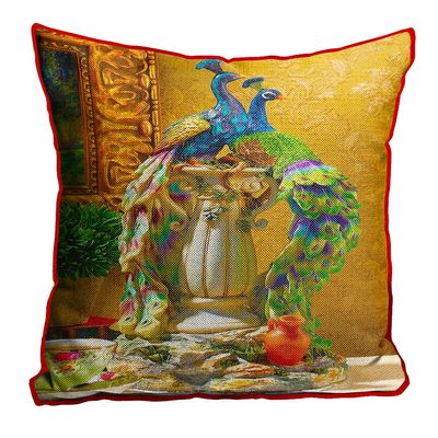 Kesar Enterprises Velvet Cushion Cover - 24"x24", Multicolour