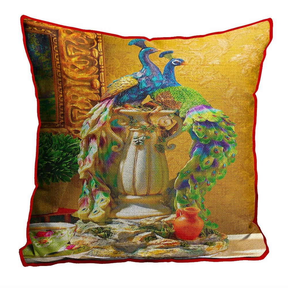 Kesar Enterprises Velvet Cushion Cover - 24"x24", Multicolour