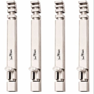 Smart Shophar Stainless Steel Square Section Tower Bolt 10 Inches Silver Pack of 4 / Sleek and Stylish/Smooth Operation/Great for Interior and Exterior Doors, Windows, and Furniture
