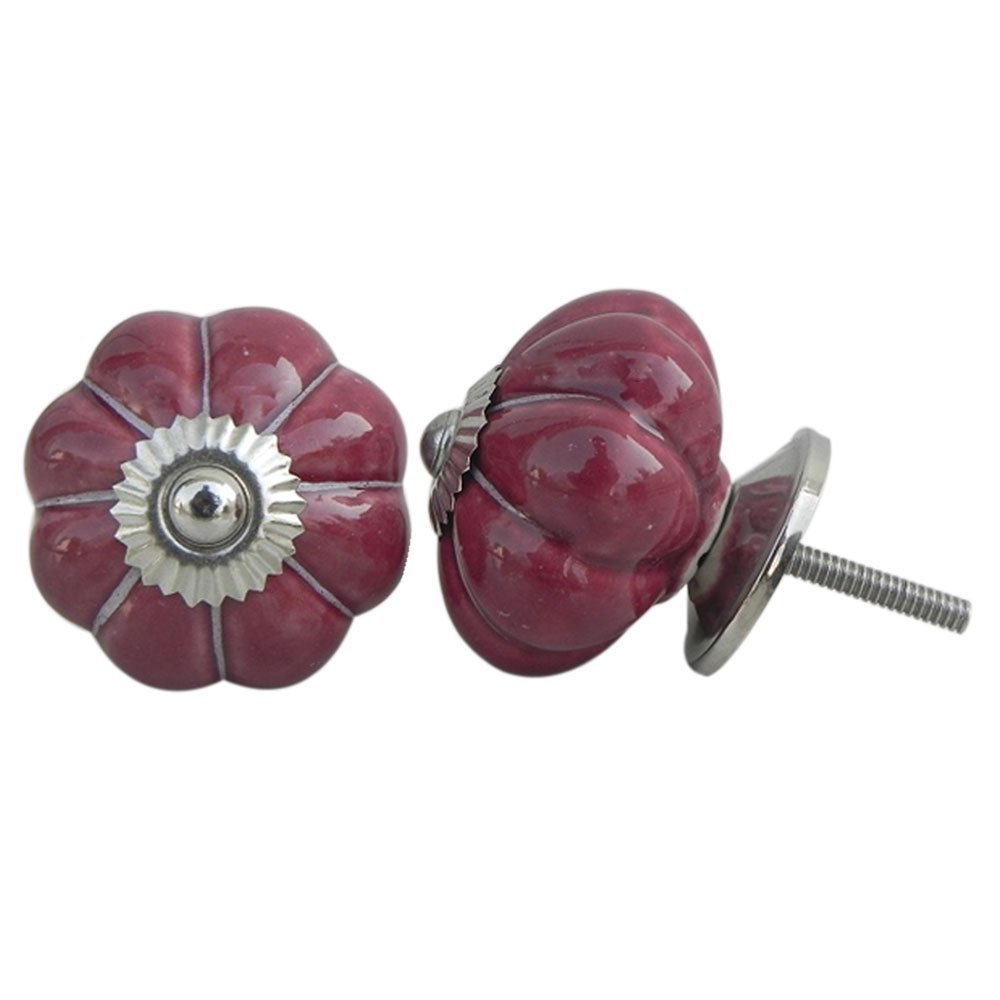 Indian-Shelf 2 Piece Cherry Solid Ceramic Luxury Drawer Knobs for Kitchen Cabinet Hardware Door Decorative Dresser Pulls Artworks