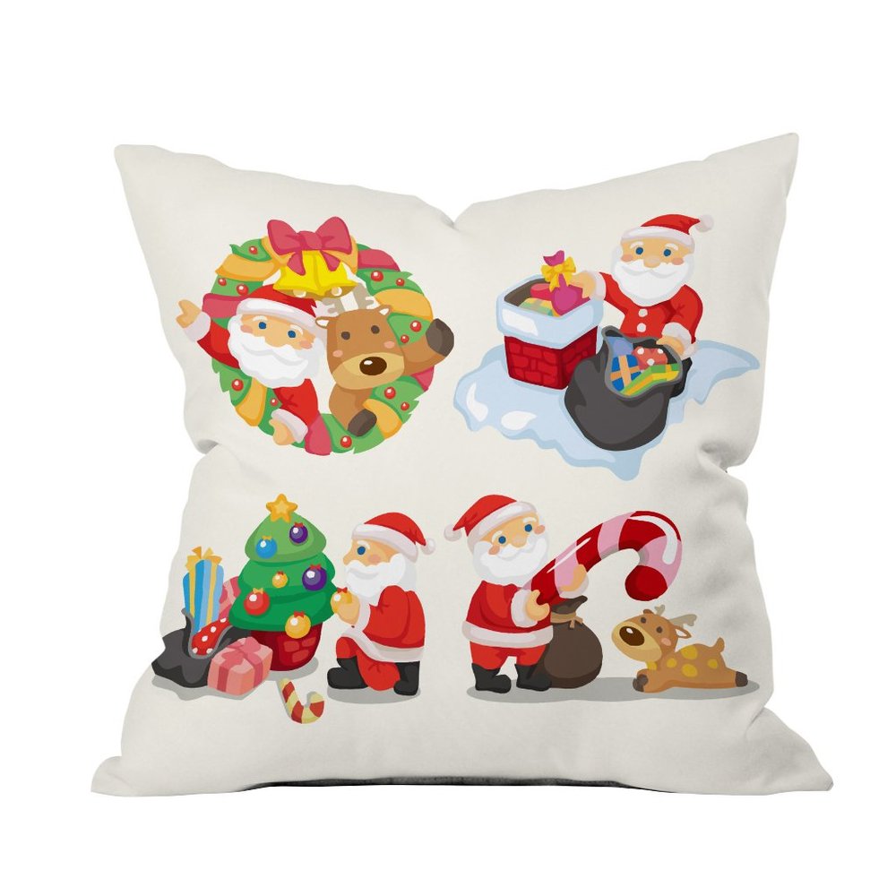 The Purple Tree Christmas Cushion Cover for Living Room Sofa (Pack of 1, 16x16 inch) Christmas Theme Cushion Cover, Sofa Cushion Cover, Christmas Decor