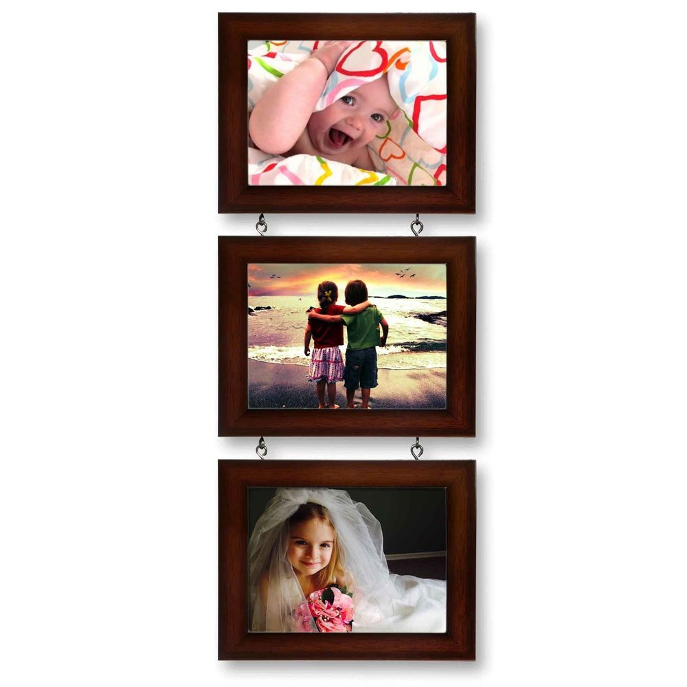 AJANTA ROYAL Drop-Down 3-5 x 7 Photo Frame (P) (Brown)