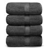 Ariv Large Premium Bamboo Cotton Bath Towels (4 Piece, Grey color) view 1