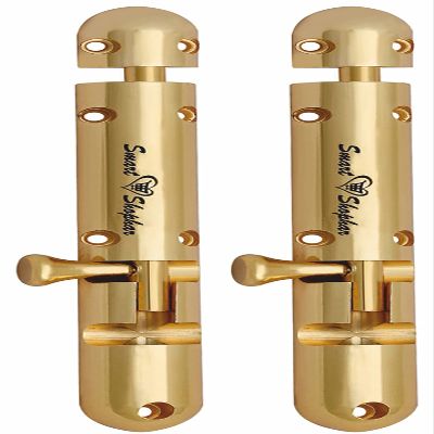 Smart Shophar Smooth Operation Brass Capsule Tower Bolt 6 Inches Gold - Pack of 2 / Rust-Resistant Finish/Secure Fastening