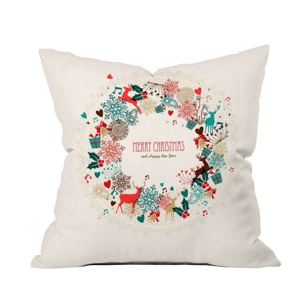 The Purple Tree Christmas Cushion Cover for Living Room Sofa (Pack of 1, 16x16 inch) Christmas Theme Cushion Cover, Sofa Cushion Cover, Christmas Decor