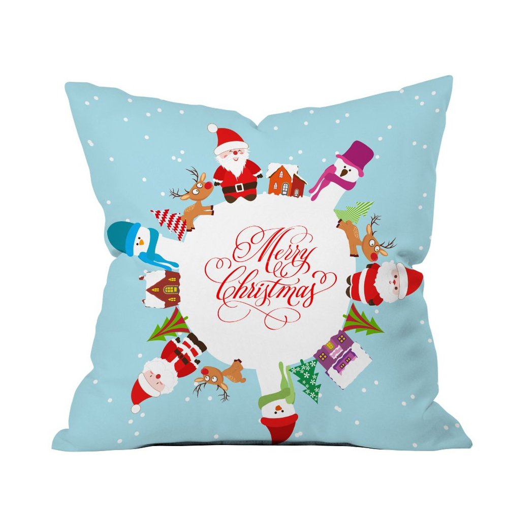 The Purple Tree Christmas Cushion Cover for Living Room Sofa (Pack of 1, 16x16 inch) Christmas Theme Cushion Cover, Sofa Cushion Cover, Christmas Decor