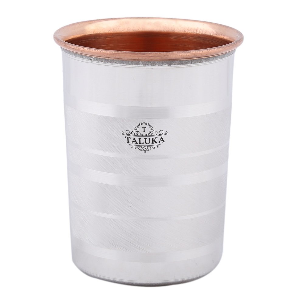 Taluka ( 2.14" x 3.12" Inches Pure Steel Glass Round Water Serving Purpose Steel Glass Home Hotel Drinkware Good Health Benefits Yoga Ayurveda