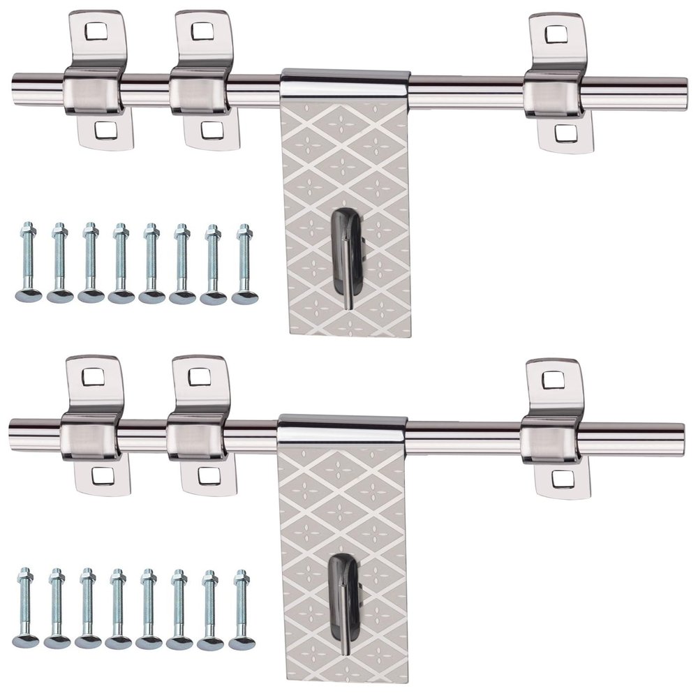 Smart Shophar Stainless Steel Spider Aldrop 10 Inches Silver, Pack of 2 / Durable and Sturdy/Smooth Functionality/Suitable for Wooden Doors