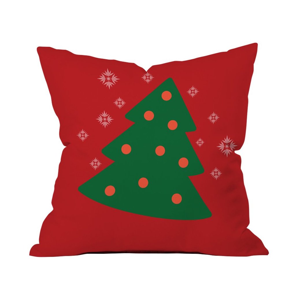 the purple tree Christmas Polyester Cushion Cover, 16x16 -inch, Multicolour