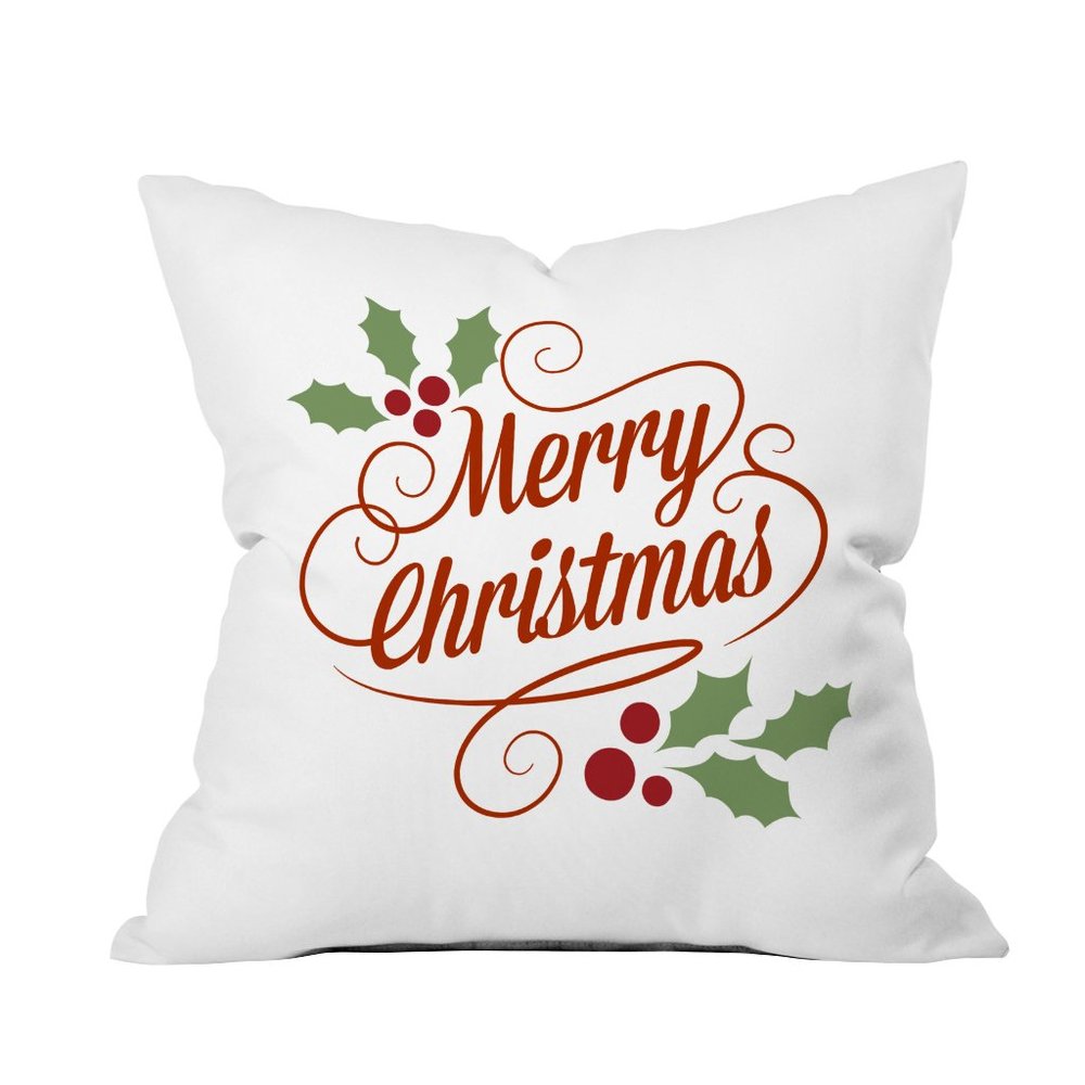 the purple tree Polyester Christmas Cushion Cover (Multicolour)