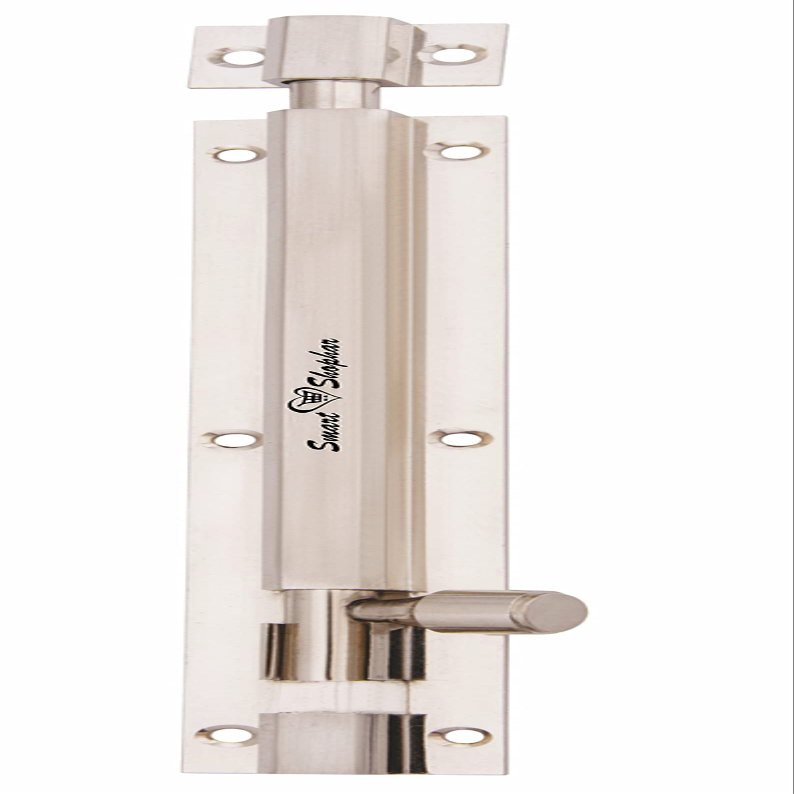 Smart Shophar Brass Hex Tower Bolt 12 Inches Silver/Sleek and Durable Design/Reliable Locking Mechanism for Secure Doors