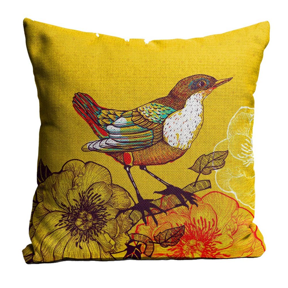 sleep nature's Jute Fabric Printed Throw/Pillow, Cushion Covers for Living/Bed Room - Multicolour, 24 X 24 Inch