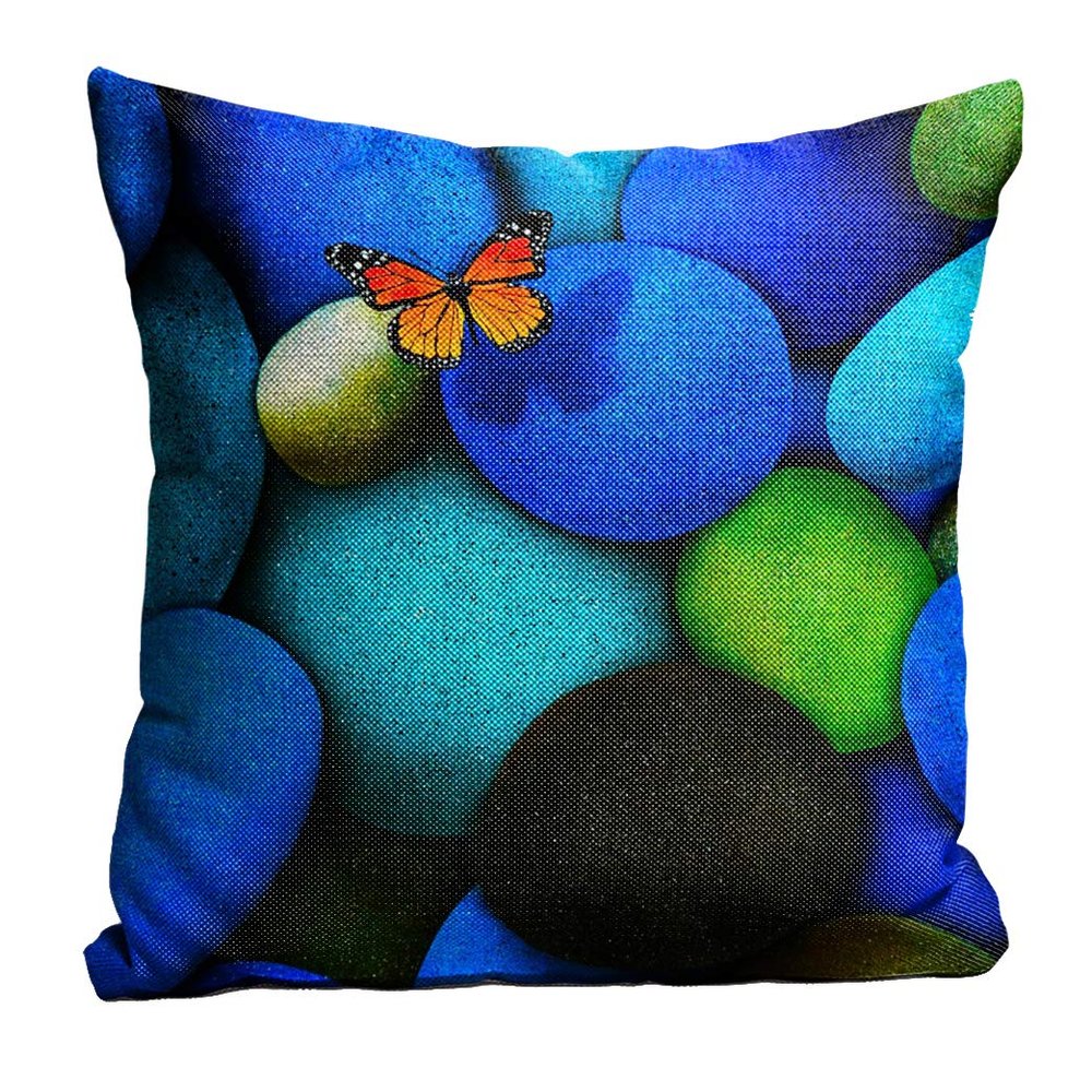 sleep nature's Jute Fabric Printed Throw/Pillow, Cushion Covers for Living/Bed Room - Multicolour, 24 X 24 Inch