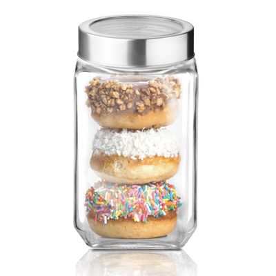 Treo By Milton Cube Storage Glass Jar, 800 ml, 1 Pc, Transparent