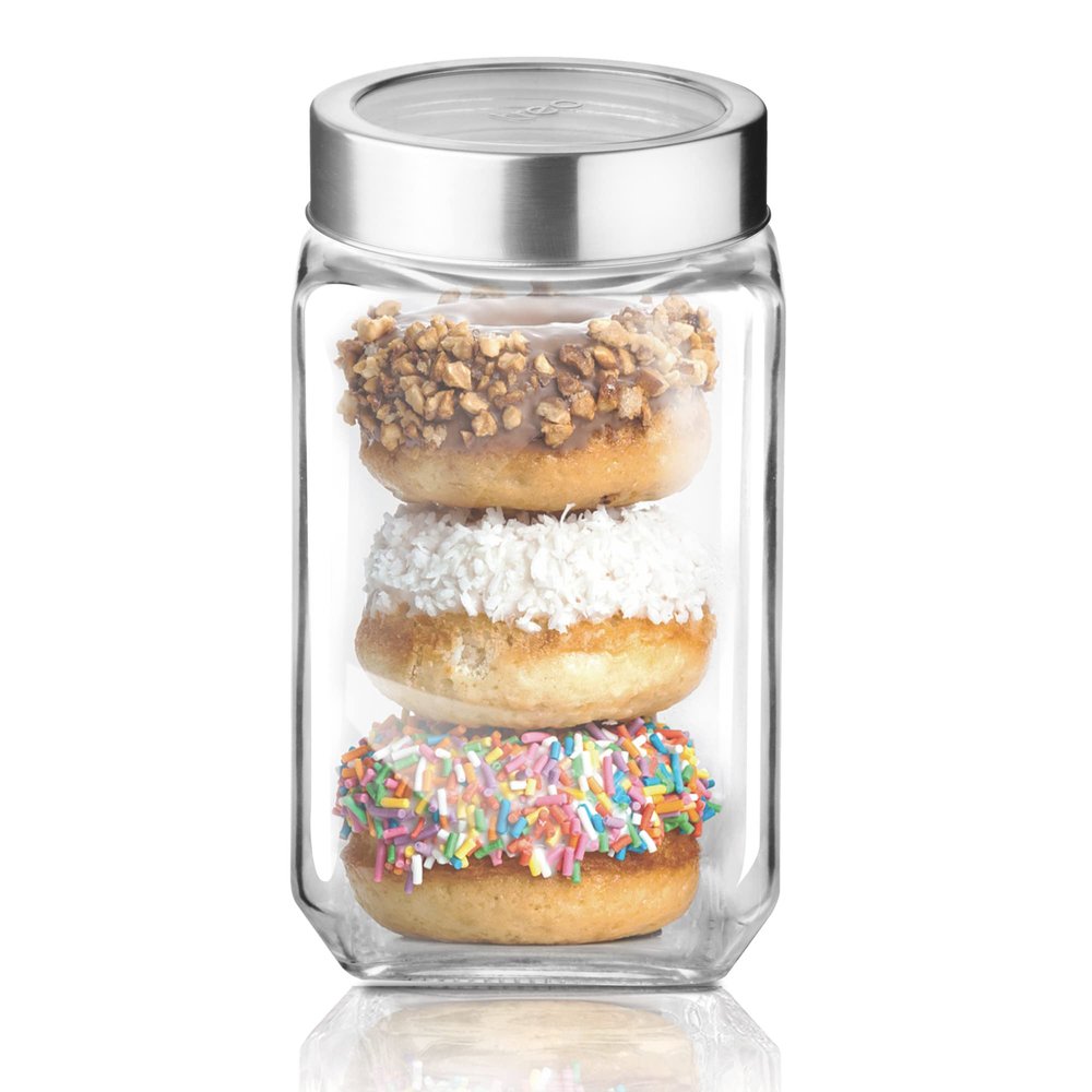 Treo By Milton Cube Storage Glass Jar, 800 ml, 1 Pc, Transparent