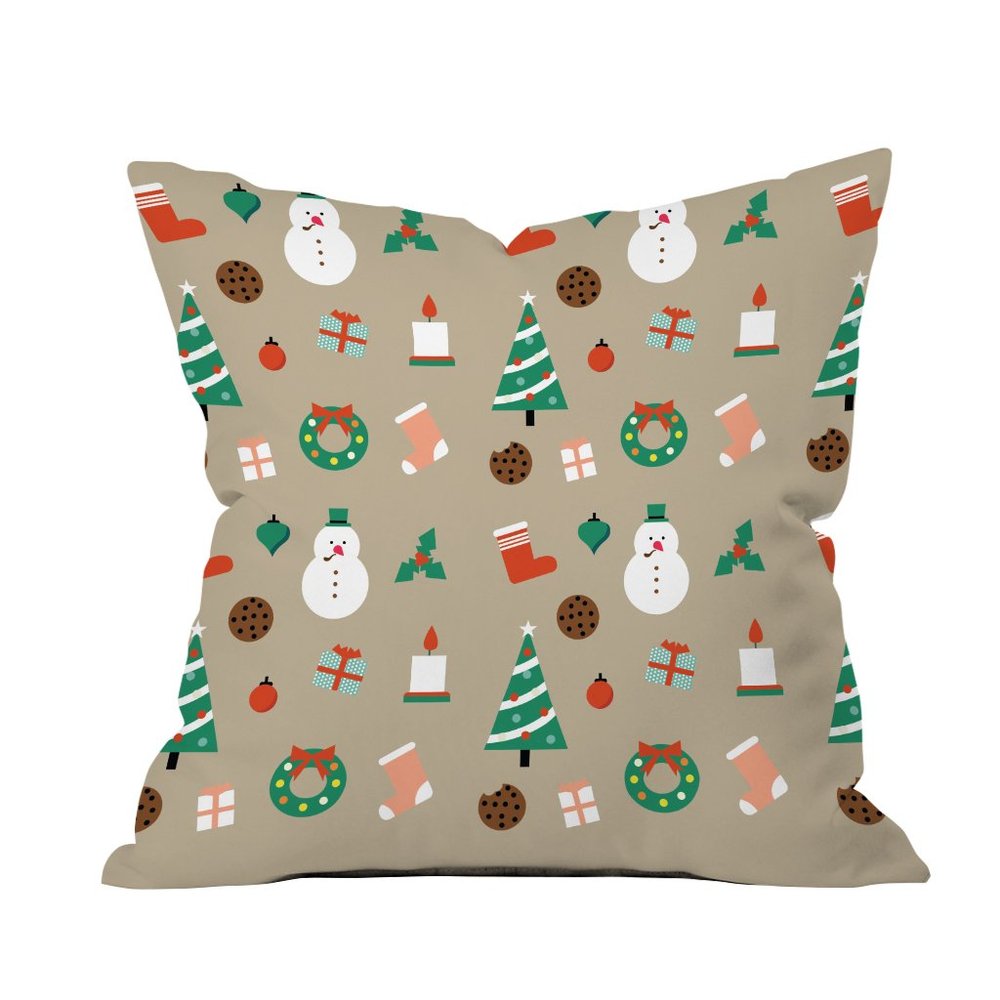The Purple Tree Christmas Cushion Cover for Living Room Sofa (Pack of 1, 16x16 inch) Christmas Theme Cushion Cover, Sofa Cushion Cover, Christmas Decor